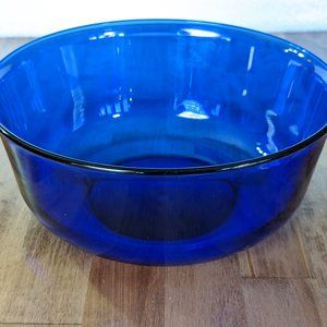 Vintage Arcoroc Bowl, Arcoroc Blue Glass Bowl